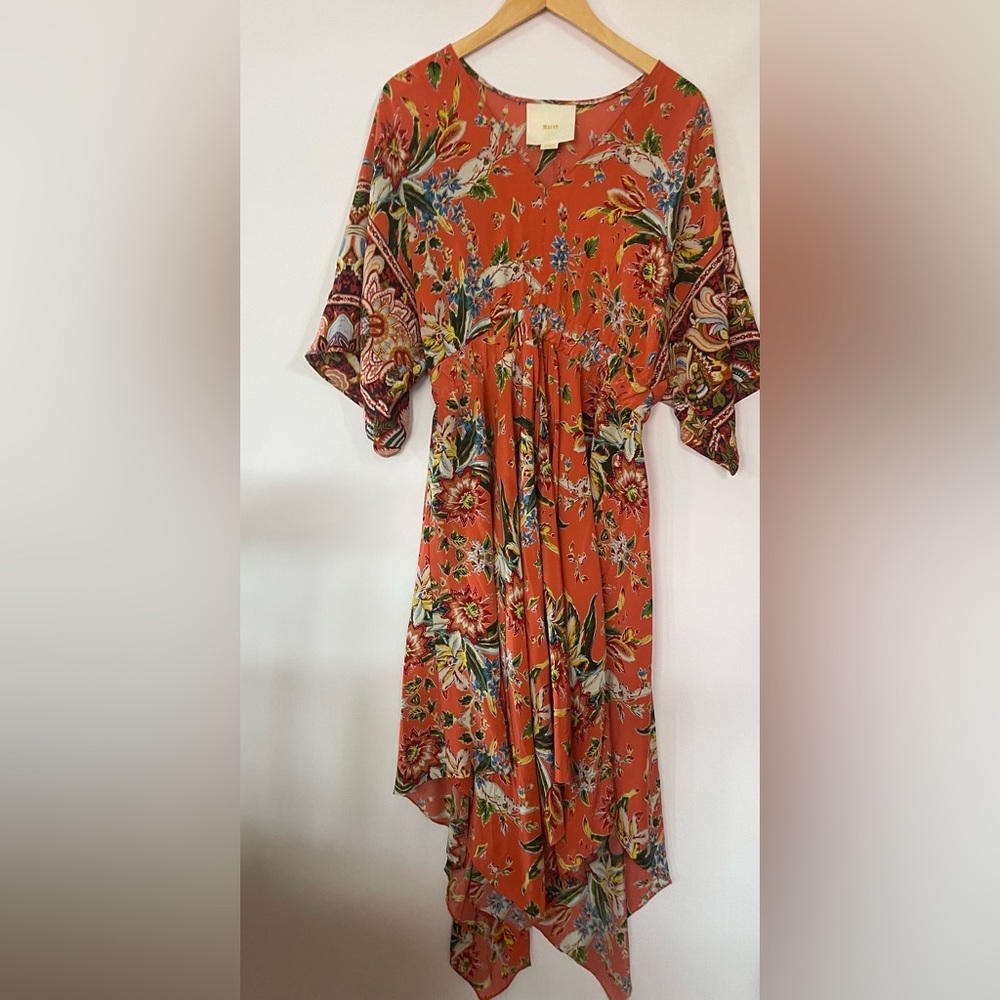 Maeve by Anthropologie floral print kimono sleeve caftan maxi dress